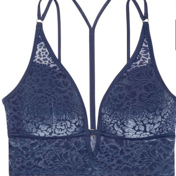 PINK Victoria's Secret Blue Velvet Bralette - Picture 3 of 5